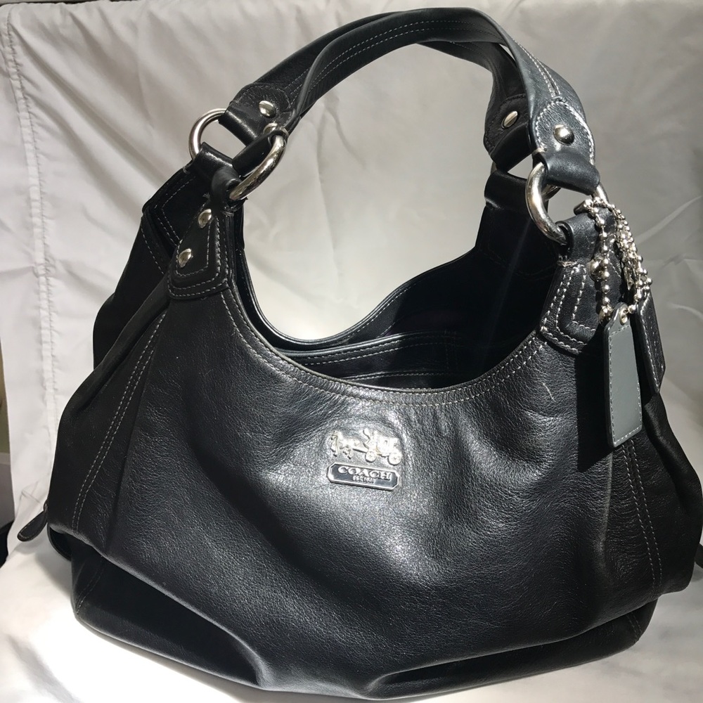 Used Authentic Black Leather Coach Purse